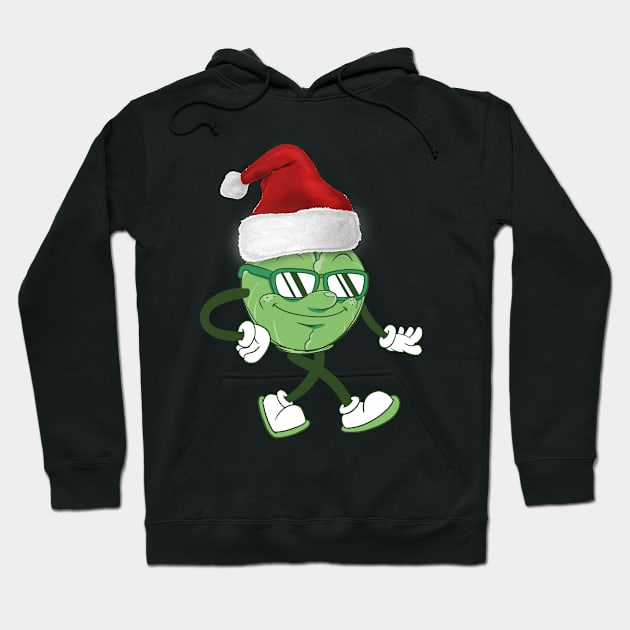 Cool Christmas Sprout Funny Sprout Lover Santa Hat Boys Girls Hoodie by pipsmerch